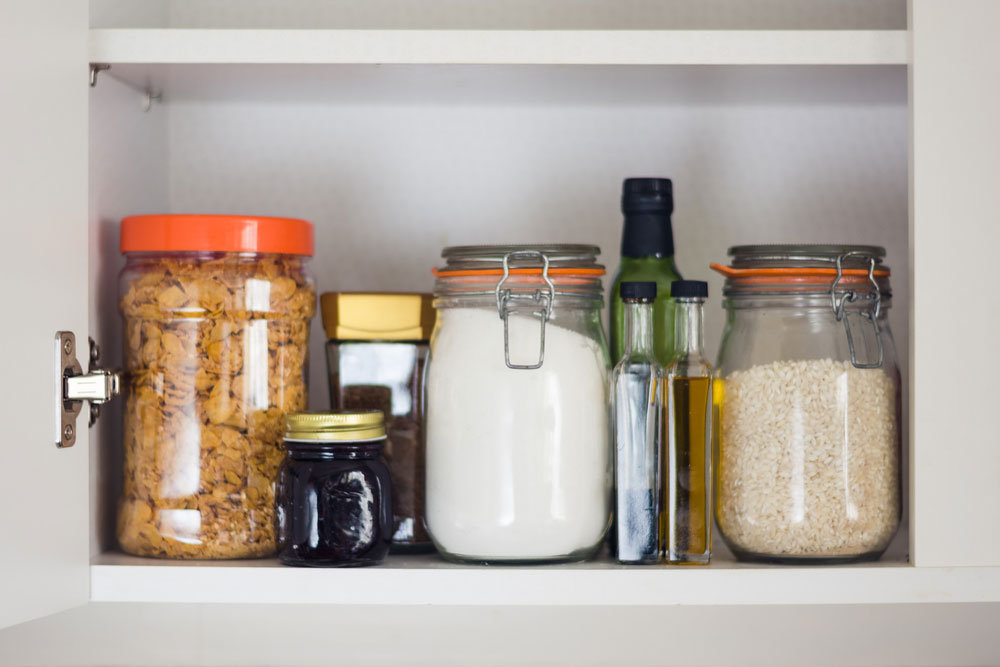 pantry with canned goods