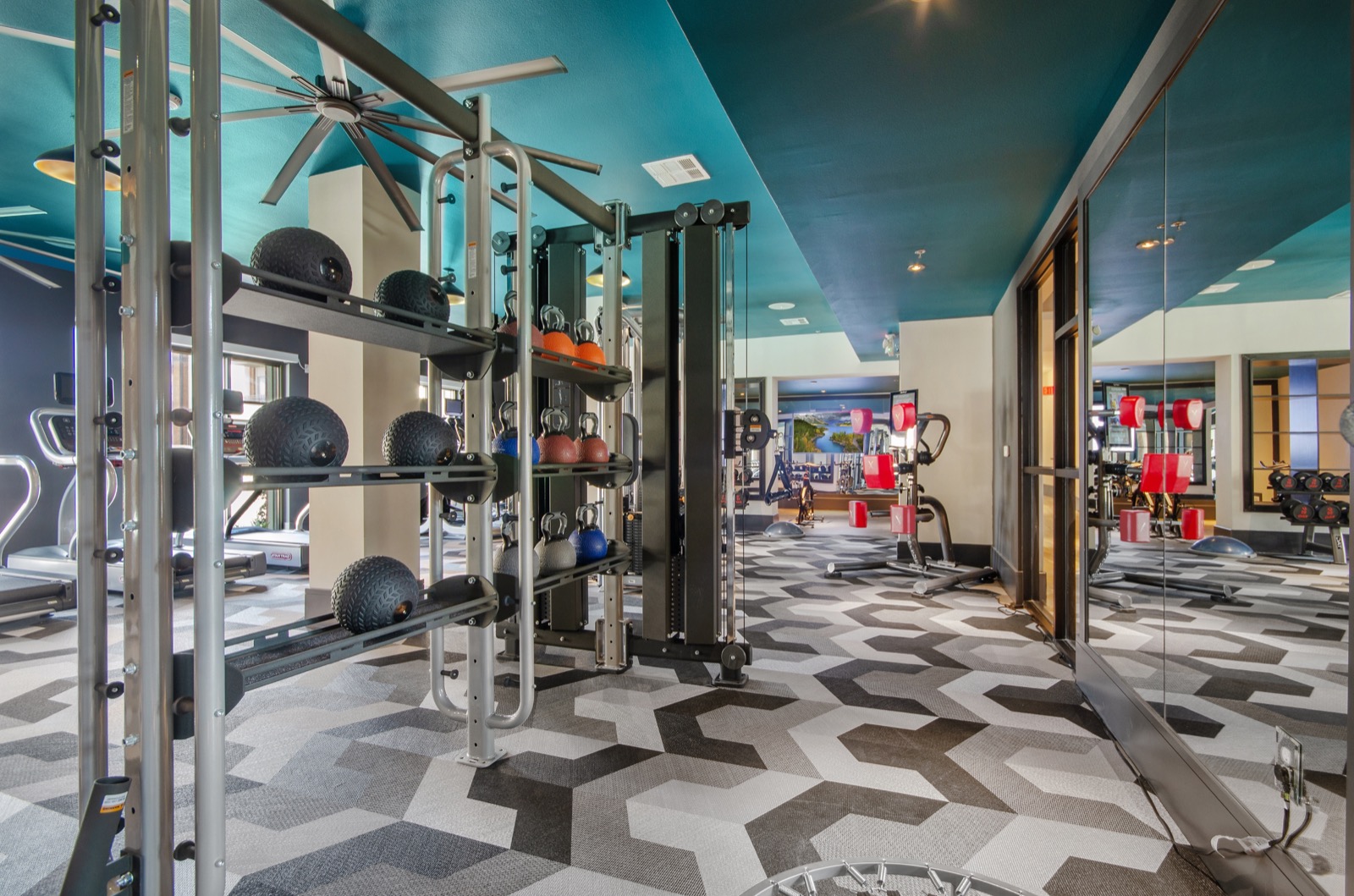 Fitness center with strength training and cardio equipment